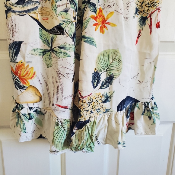 Cute Floral Botanical Print Romper with bow - Picture 5 of 5